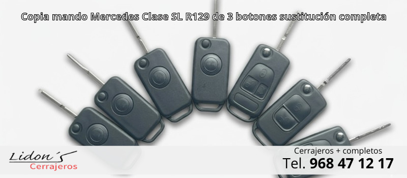 Copia mando Mercedes Clase SL R129 de 3 botones sustitución completa