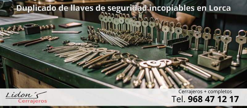 Duplicado de llaves de seguridad incopiables en Lorca
