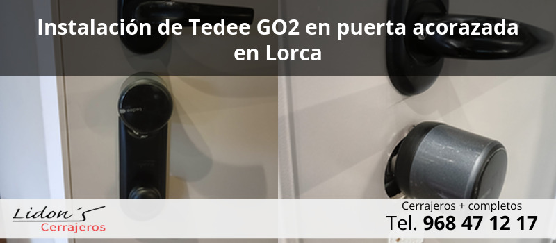 Instalación de Tedee GO2 en puerta acorazada en Lorca