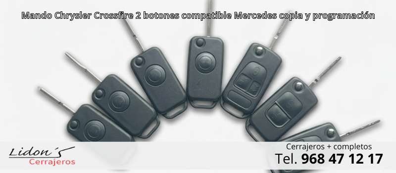Mando Chrysler Crossfire 2 botones compatible Mercedes copia y programación